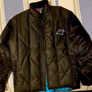 Nike Caroline panthers NFL quilted puffer jacket men’s L black